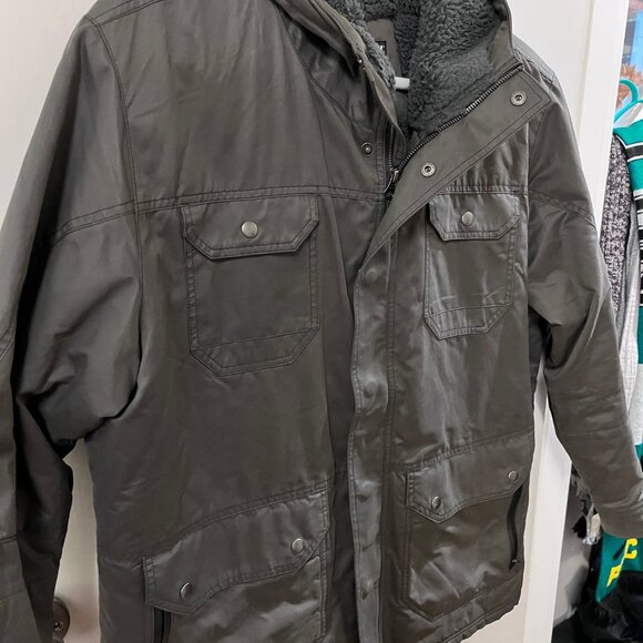 Kuhl Mens XL Metal Grey Projekt Kollusion Sherpa Lined M65 Field Coat. - Picture 2 of 11